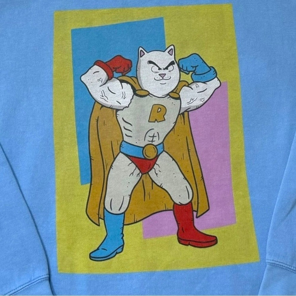 Ripndip Light Blue Hoodie with Fun Graphic - Large